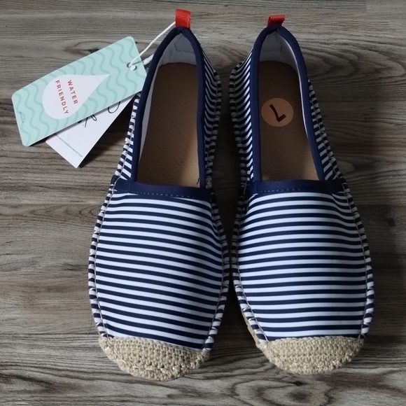 Seastar Beachcomber Navy Microstripe Espadrille Women's Size 7 - Picture 3 of 7